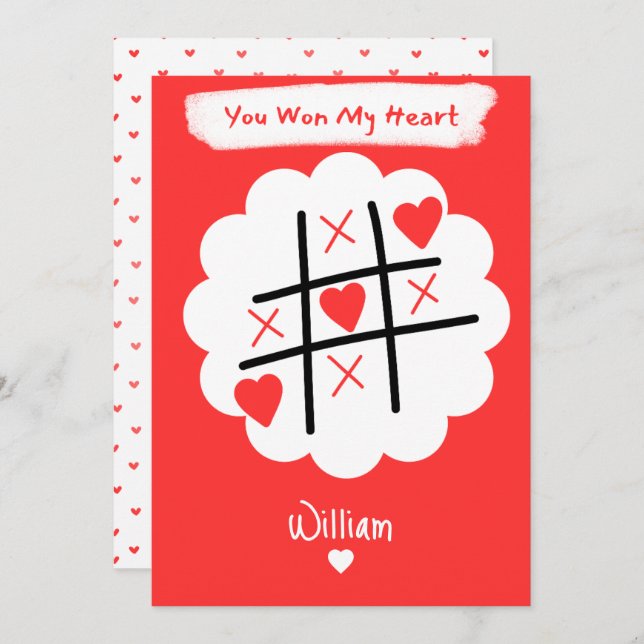 Personalised Minimalist Valentines Day Holiday Card (Front/Back)
