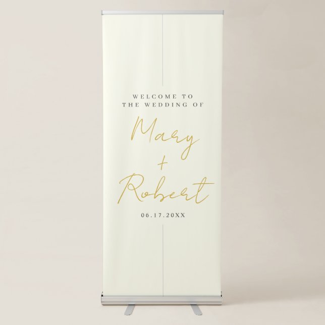 Personalised Minimalist Wedding Welcome Banner (Front)