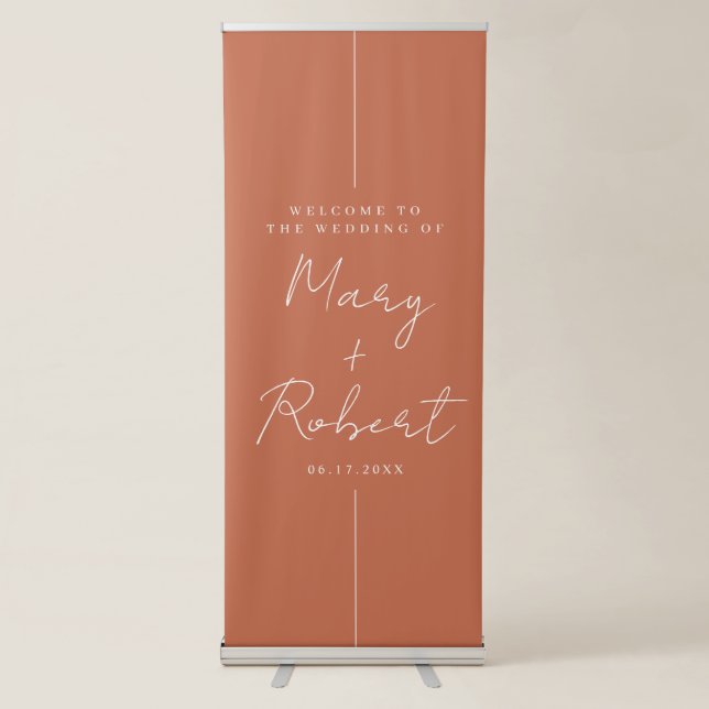 Personalised Minimalist Wedding Welcome Banner (Front)