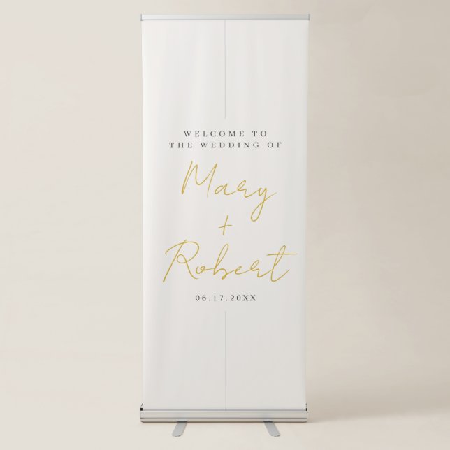 Personalised Minimalist Wedding Welcome Banner (Front)
