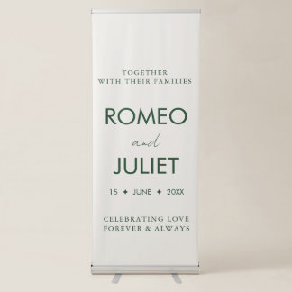Personalised Minimalist Wedding Welcome Poster Retractable Banner