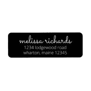 Personalised Minimalist White Print Address Label