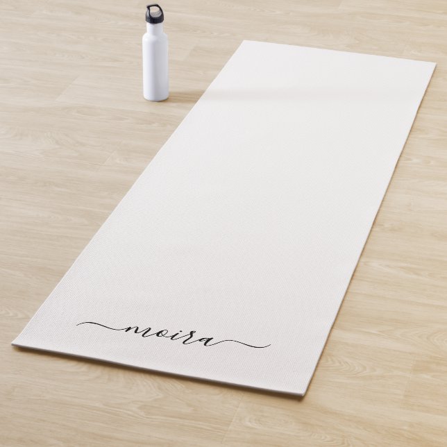Personalised Minimalist White Yoga Mat (In Situ)