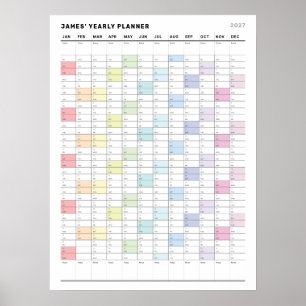 Personalised Minimalist Yearly Planner Poster
