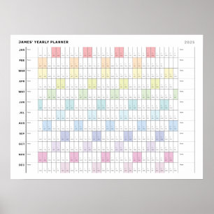 Personalised Minimalist Yearly Planner Poster