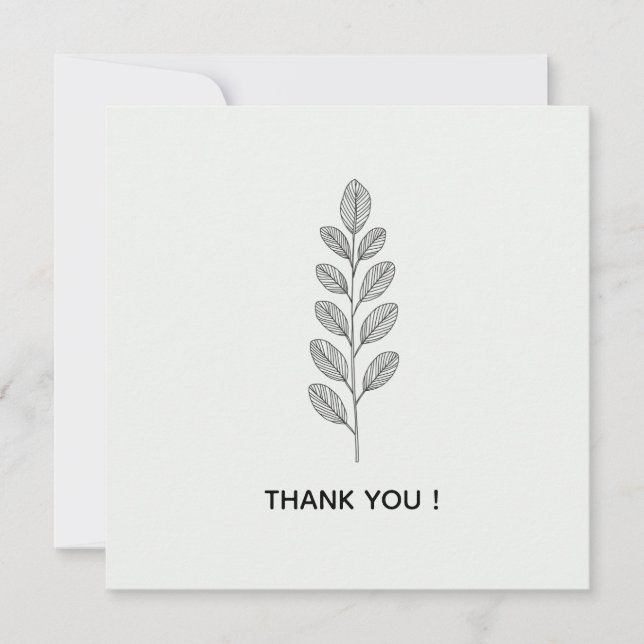 Personalised Mint Green Botanical Wedding Invitati Thank You Card (Front)