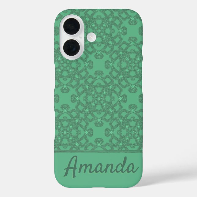 Personalised mint green pattern Case-Mate iPhone case (Back)