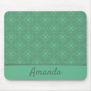 Personalised mint green pattern mouse mat