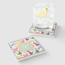 Personalised Mint Green Pink Blue Heart Pattern