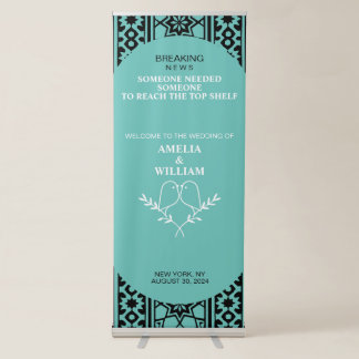 Personalised Mint Wedding | Breaking News Retractable Banner