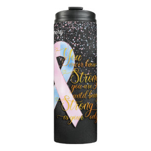 Personalised Miscarriage Loss Pink & Blue Ribbon Thermal Tumbler