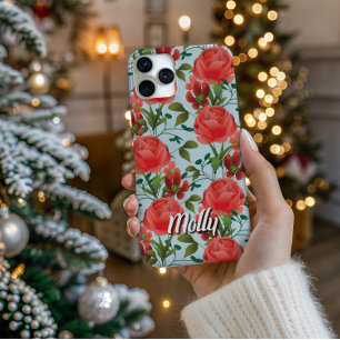 Personalised Miss Molly Trailing Rose Phone Case