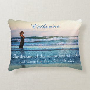 Personalised Missing The Beach "She Dreams" Decorative Cushion