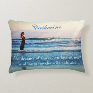 Personalised Missing The Beach "She Dreams" Decorative Cushion