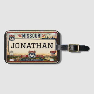 Personalised Missouri Route 66 License Plate Luggage Tag