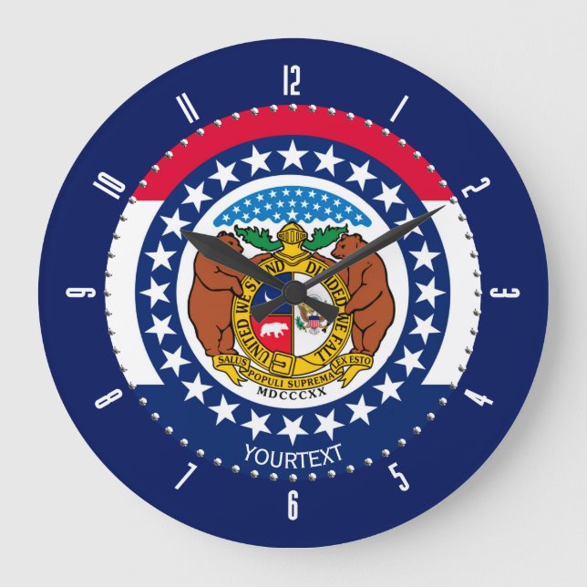 Personalised Missouri State Flag Design on a Large Clock (Front)