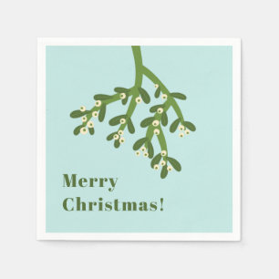 Personalised Mistletoe Christmas Party Napkin