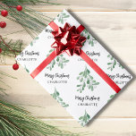 Personalised Mistletoe Christmas Wrapping Paper<br><div class="desc">This festive Christmas Wrapping Paper is decorated with watercolor mistletoe leaves and berries.
Easily customisable.
As we create our artwork you won't find this exact image from other designers.
Original Watercolor © Michele Davies.</div>