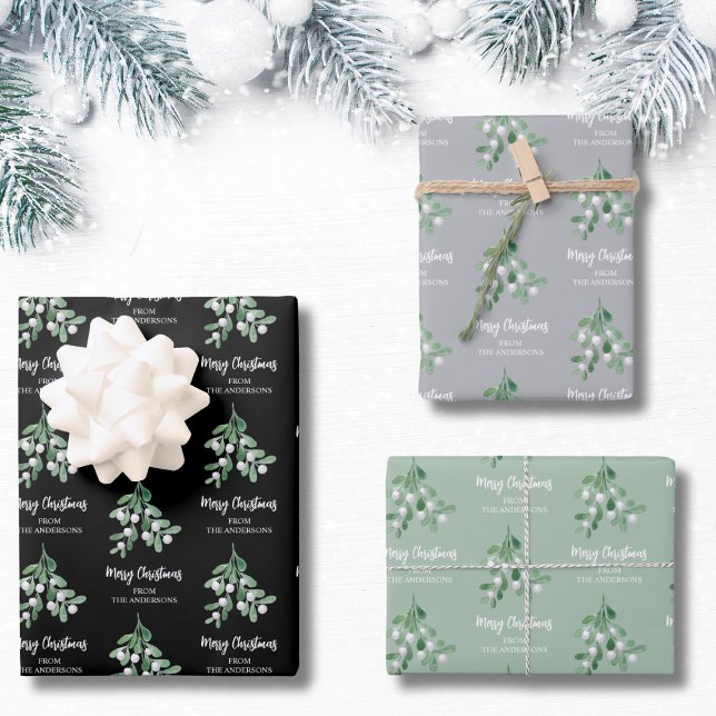 Personalised Mistletoe Christmas Wrapping Paper Sheet (Creator Uploaded)