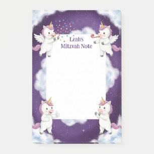 Personalised Mitzvah Note Purple Unicorn Notepad