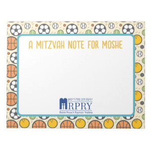 Personalised Mitzvah Note- Sports Notepad