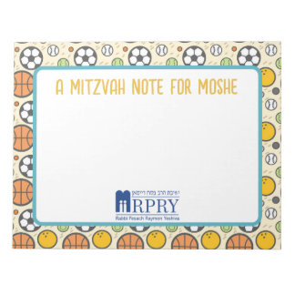 Personalised Mitzvah Note- Sports Notepad