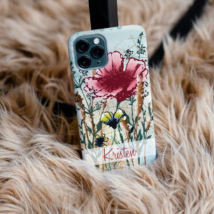 Personalised Mixed Media Wildflower Phone Case