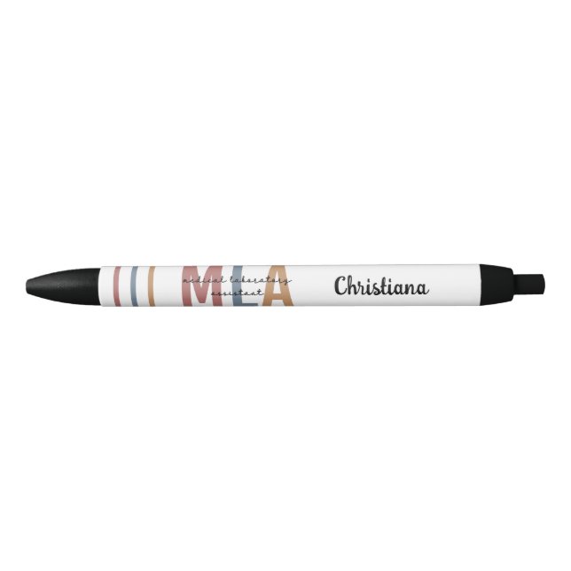 Personalised MLA Medical Laboratory Assistant Black Ink Pen (Front)