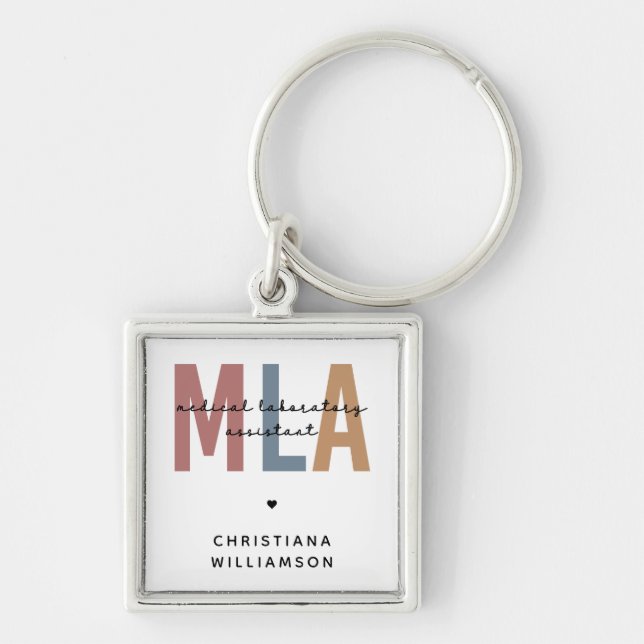 Personalised MLA Medical Laboratory Assistant Key Ring (Front)