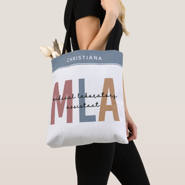 Personalised MLA Medical Laboratory Assistant Tote Bag (Close Up)