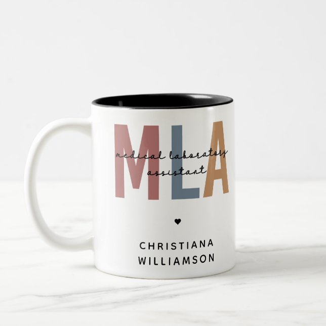 Personalised MLA Medical Laboratory Assistant Two-Tone Coffee Mug (Left)