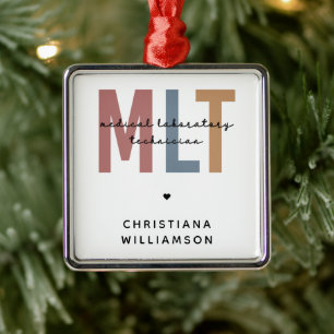 Personalised MLT Medical Laboratory Technician Metal Tree Decoration