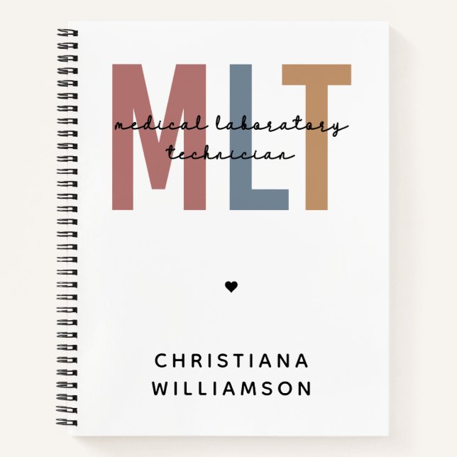 Personalised MLT Medical Laboratory Technician Notebook (Front)