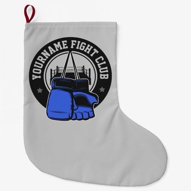 Personalised MMA Mixed Martial Arts Fight Club Large Christmas Stocking (Front)