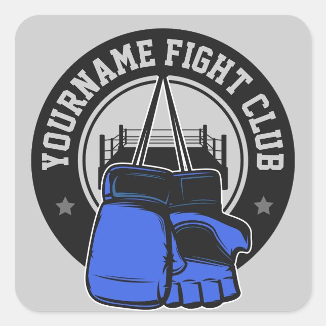 Personalised MMA Mixed Martial Arts Fight Club Square Sticker (Front)
