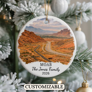 Personalised Moab Ornament, Custom Utah State Ceramic Tree Decoration