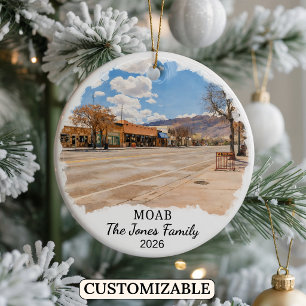 Personalised Moab Ornament, Custom Utah State Ceramic Tree Decoration