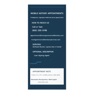 Personalised Mobile Notary Services Rack Card