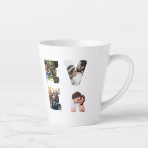 Personalised modern 11 photo Best dad ever Fathers Latte Mug