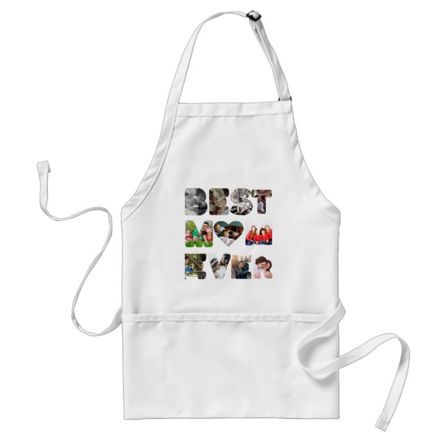 Personalised modern 11 photo Best mum ever Standard Apron (Front)
