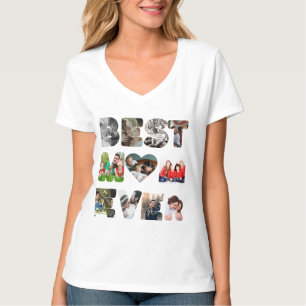 Personalised modern 11 photo Best mum ever T-Shirt