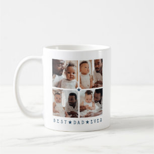 Personalised Modern 4-Photo 'Best Dad Ever' Coffee Mug