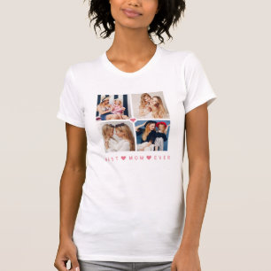 Personalised Modern 4-Photo 'Best Mum Ever' T-Shirt