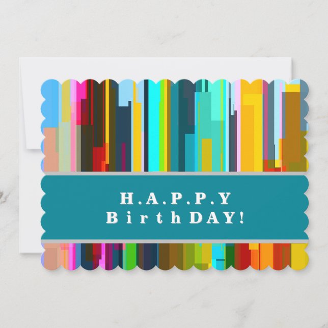 Personalised Modern Abstract Art Birthday Card (Front)