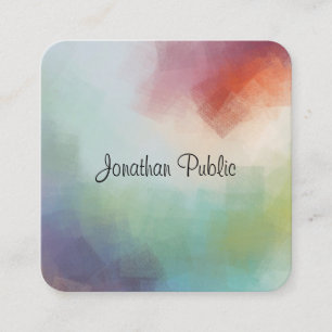 Personalised Modern Abstract Art Template Elegant Square Business Card