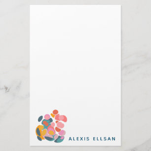Personalised Modern Abstract Colourful Minimalist Stationery