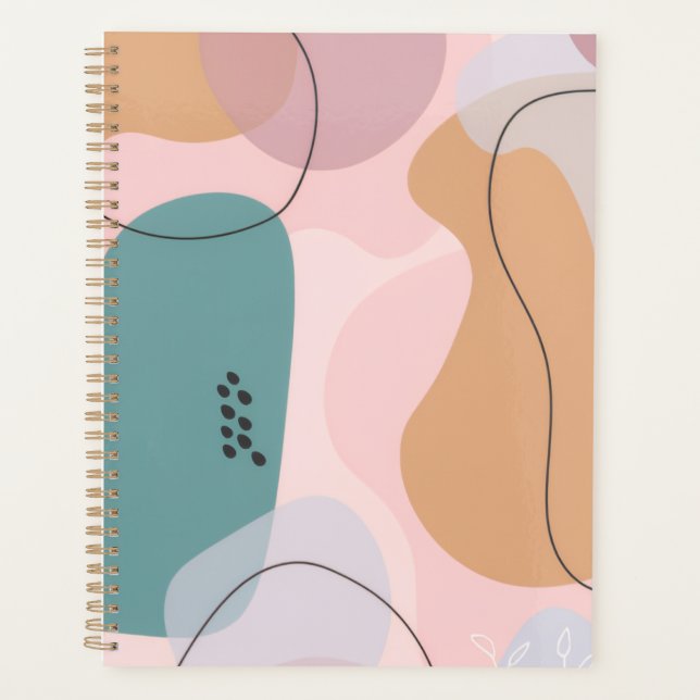 Personalised Modern Abstract Pastel Planner (Front)