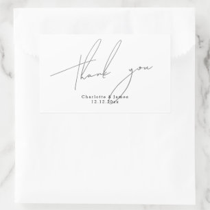 Personalised Modern and Stylish Thank You Rectangular Sticker