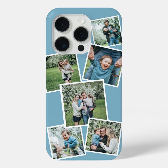 Personalised Modern any colour 6 Photo Collage  Case-Mate iPhone Case (Back)