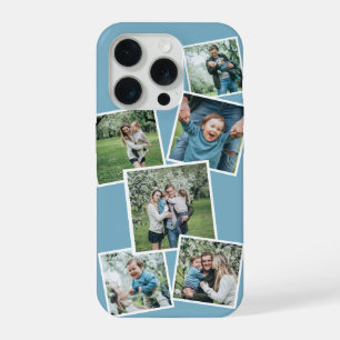 Personalised Modern any colour 6 Photo Collage iPhone 15 Pro Case